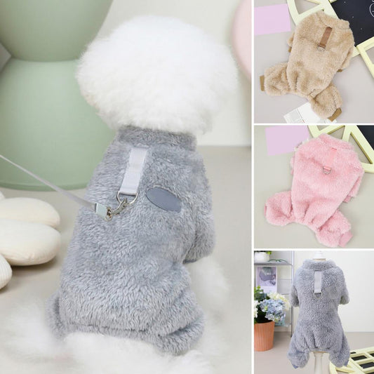 🐶Stretch petfleece onesie met trekkoord🐶