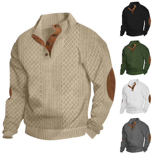 🎁Casual Pullover met lange mouwen en elleboogstukken voor heren🎁