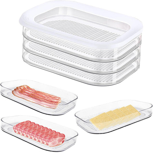 🔥50% korting🔥3 Layer Reusable Food Storage Containers with Lid Clear Fridge Crisper