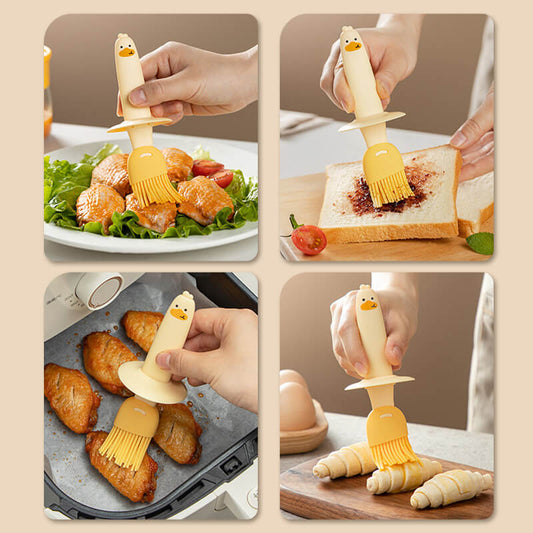 Siliconen olieborstel met glazen fles