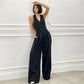 ⏳Beperkte Tijd 50% Korting💥Mouwloze Jumpsuit met Wijde Pijpen en Knoopsluiting voor Dames