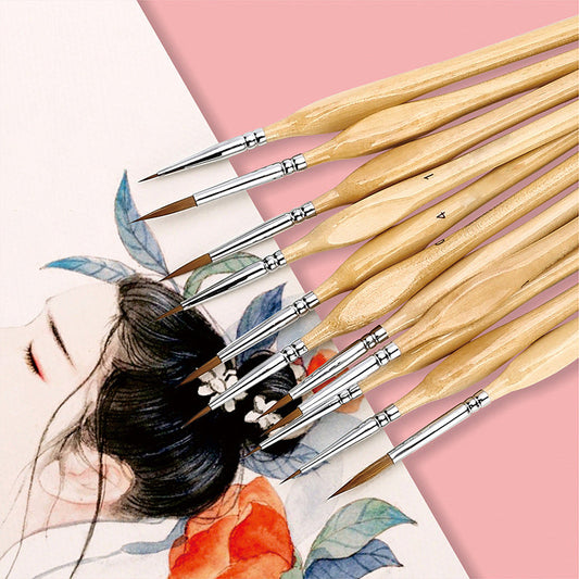 11 Delige Miniatuur Verfkwastenset