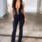 Sexy Dames Jumpsuit Zonder Mouwen met Kant en V-Hals