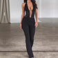 Sexy Dames Jumpsuit Zonder Mouwen met Kant en V-Hals