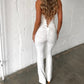 Sexy Dames Jumpsuit Zonder Mouwen met Kant en V-Hals