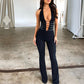 Sexy Dames Jumpsuit Zonder Mouwen met Kant en V-Hals