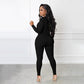Effen kleur half rits naadloze jumpsuit