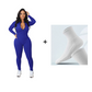 Effen kleur half rits naadloze jumpsuit