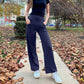 Vrouwen's high waist elastische wide-leg broeken- superstretchy