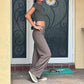 Vrouwen's high waist elastische wide-leg broeken- superstretchy