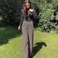 Vrouwen's high waist elastische wide-leg broeken- superstretchy