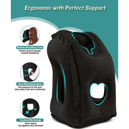📢📢50% KORTING!! ⏰ Draagbaar, opblaasbaar, ergonomisch reiskussen: geniet altijd en overal van een comfortabele nachtrust 🧳💤