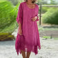 💕Elegante effen jurk met ronde hals voor dames
