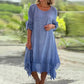 💕Elegante effen jurk met ronde hals voor dames