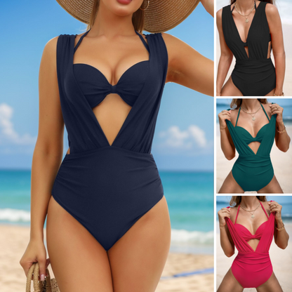 🌸🌸Effen badpak met strik voor dames, set van 2 stuks