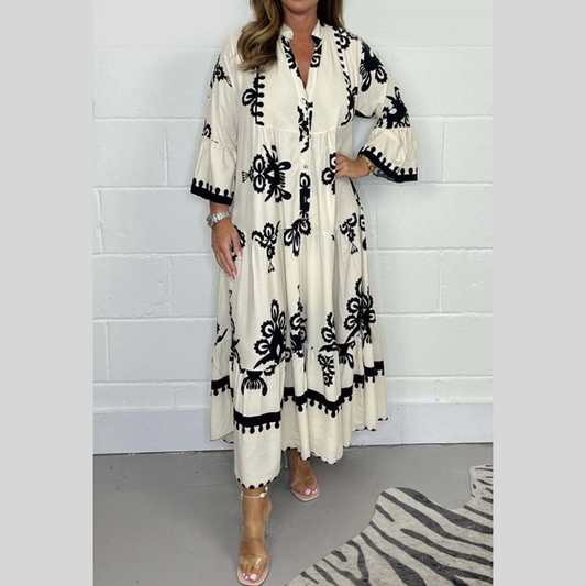 🔥Laatste dag speciale aanbieding 50% KORTING🔥Dames Nonchalant Gedrukte Jurk
