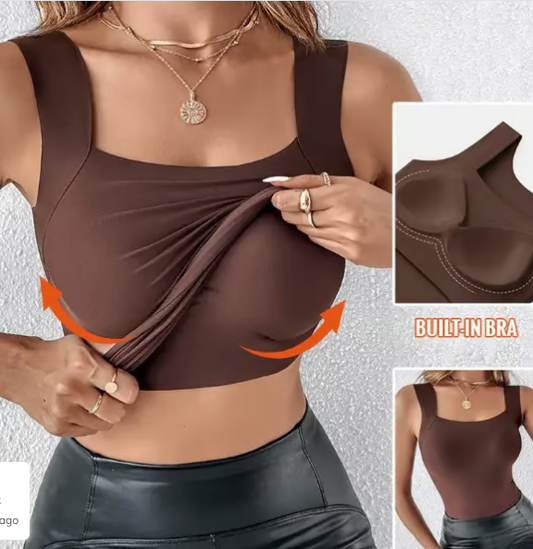 🔥Laatste dag uitverkoop 50% UIT 💐Thermische damestanktops met U-hals en ingebouwde beha