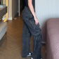 Vintage straight leg jeans in punkstijl met meerdere zakken
