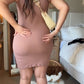 Mini Jurk met Splitjes en Ingebouwde Shapewear