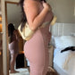 Mini Jurk met Splitjes en Ingebouwde Shapewear