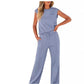🔥2025 Hot Sale🔥Set van 2 casual mouwloze top en broek met trekkoord voor dames