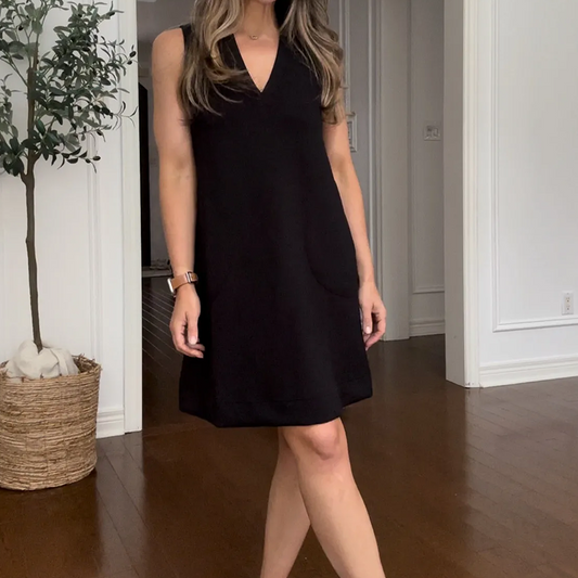 Elegante Mouwloze Damesjurk met V-Halslijn