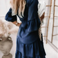 👗Zomerjurk met Franje en V-Hals - Lichte Denimlook