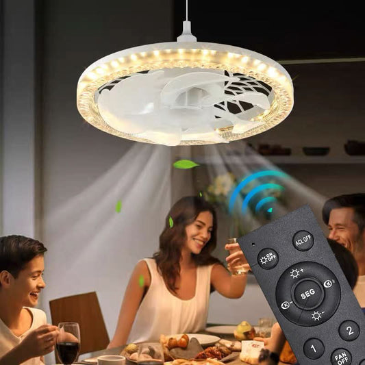 2-in-1 dimbare, verstelbare ventilatorlamp met afstandsbediening