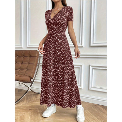 🌺Casual maxi-jurk met V-hals en bloemenprint voor dames💃