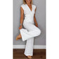 🛍️Limited Time 50% OFF💋Women's Elegant V-Neck Top & Pants Set
