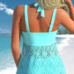 🏖️ Heet Aanbod: 50% Korting 💕 Dames Tweedelig Badpak: Top met V-hals en kanten afwerking + Boyshorts