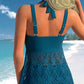 🏖️ Heet Aanbod: 50% Korting 💕 Dames Tweedelig Badpak: Top met V-hals en kanten afwerking + Boyshorts