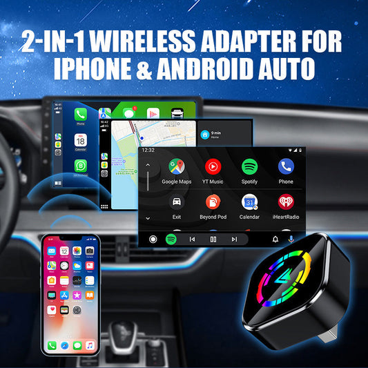 📢📢Flash Sale: eindigt over 3 uur!⏰⏰2-in-1 Draadloze Adapter voor iPhone & Android Auto