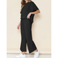 🌸Zomer Hot Sale🌸Casual Losse Effen Kleur Top met Korte Mouwen en Wijde Broek Tweedelige Set