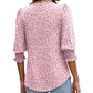 Casual Vrouwen Blouses Met Driekwart Mouwen