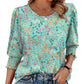 Casual Vrouwen Blouses Met Driekwart Mouwen