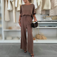 🌸2025 Nieuwe Producten 50% KORTING💖Vaste kleur korte mouw top & drawstring broek 2-delige set