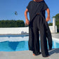 Set van een effen off-shoulder top en broek