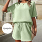 Casual wafel 2-delige damesset