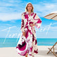 🌸💃 Dames bloemenjurk Maxi met v-flame halslijn