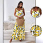 🎉 Beperkte Verkoop 🎉 Elegant Dames Lange Jurk met Citroenprint en Spaghettibandjes