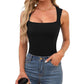 🎀Dames tanktop met vierkante hals, mouwloos en dubbellaags