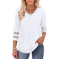 Dames Casual Top met V-hals en Effen Kleur