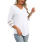 Dames Casual Top met V-hals en Effen Kleur