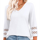 Dames Casual Top met V-hals en Effen Kleur
