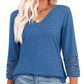 Dames Casual Top met V-hals en Effen Kleur