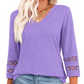 Dames Casual Top met V-hals en Effen Kleur