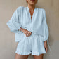 Elegante Loose-Fit Pofmouw 2-delige damesset met ademend vermogen