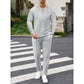 🔥Uitverkoop 50% korting🔥Elegant Men's Two-Piece Set with Collared Top & Drawstring Pants