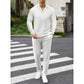 🔥Uitverkoop 50% korting🔥Elegant Men's Two-Piece Set with Collared Top & Drawstring Pants